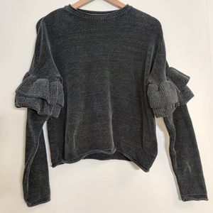 Zara Knit Ruffles Long Sleeve Sweater